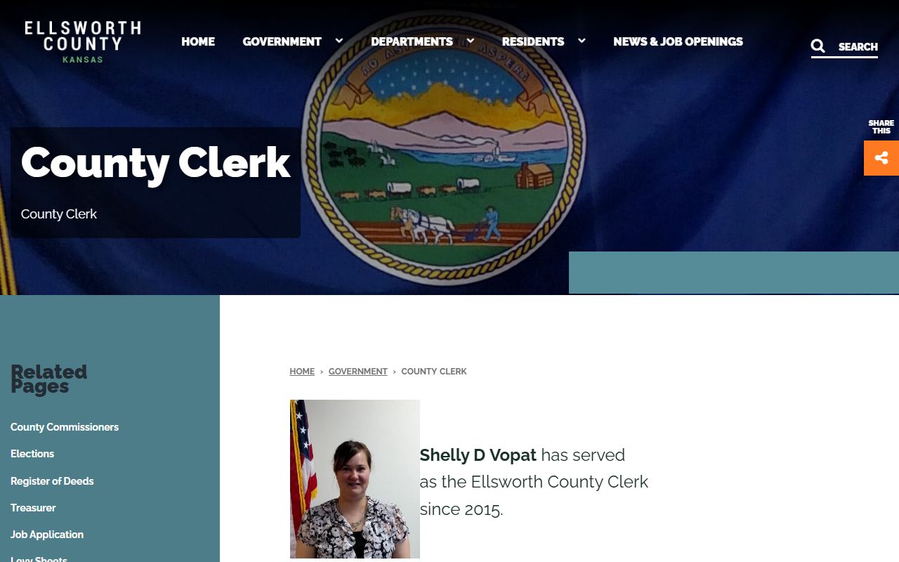 Ellsworth County Clerk of the District Court and county clerk role distinction