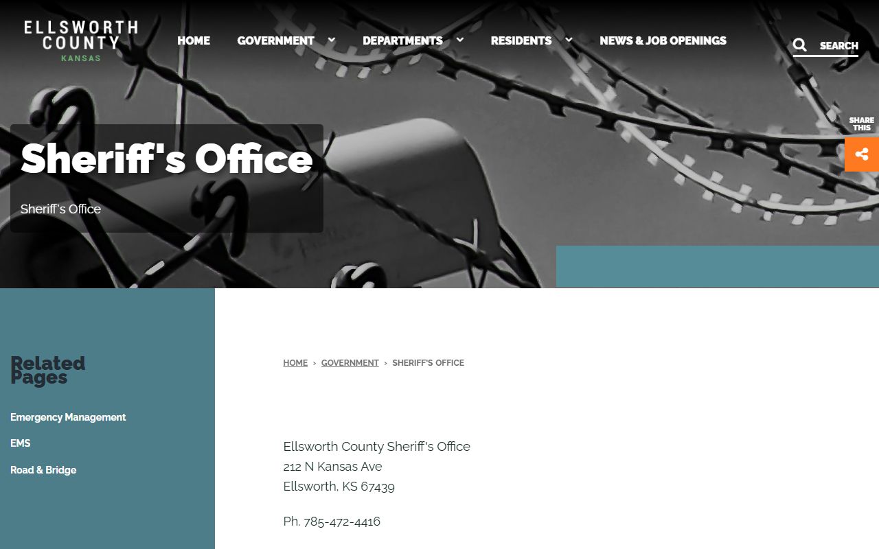 Ellsworth County arrest records sheriff office source