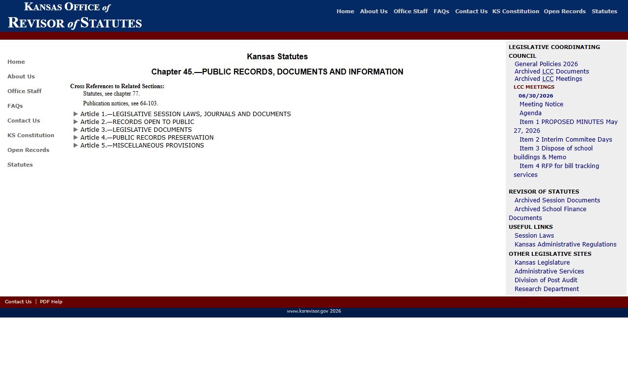 Ellsworth County court records Kansas Open Records Act source