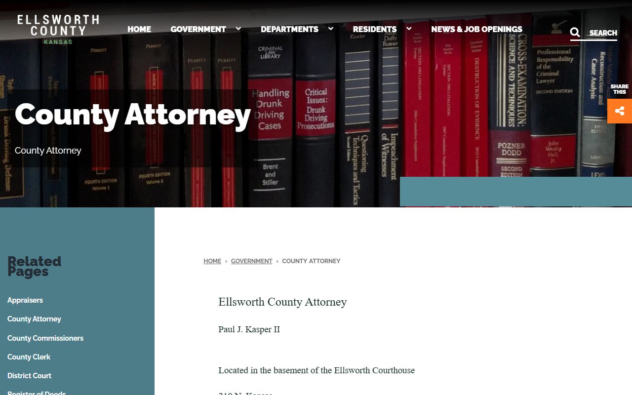 Ellsworth County criminal court records County Attorney source