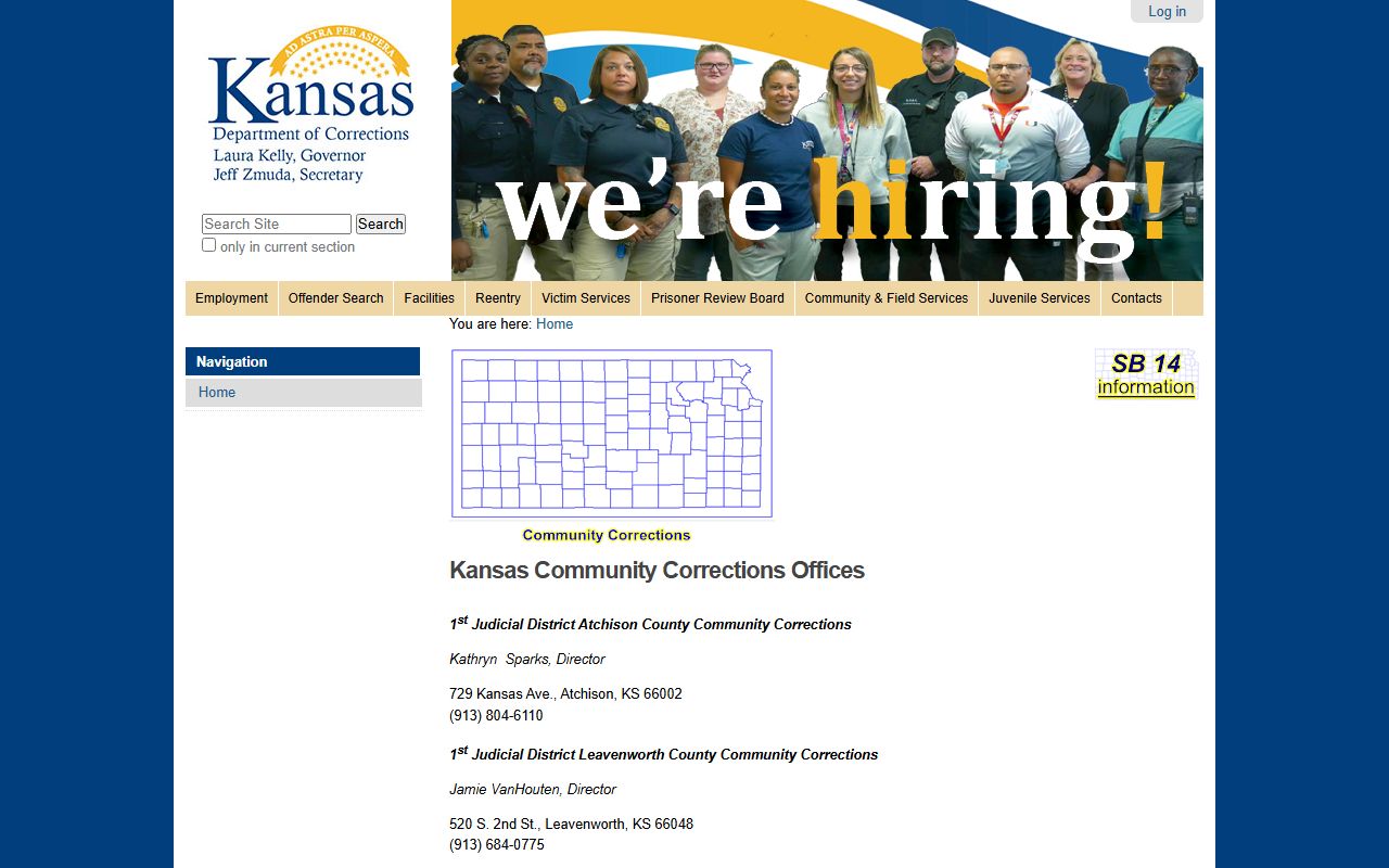 Ellsworth County District Court community corrections map context